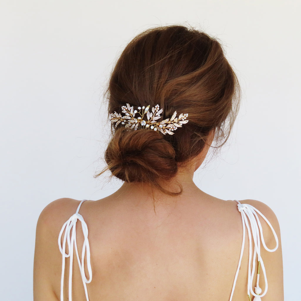 leaf wedding hair piece