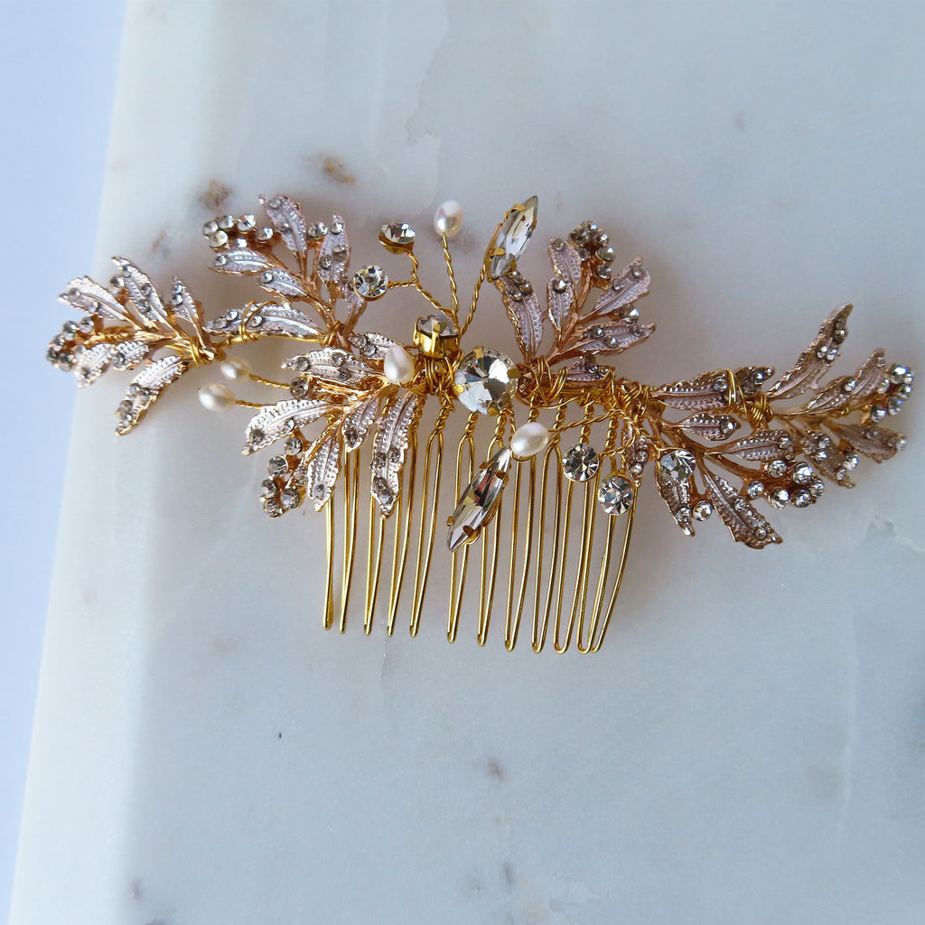 leaf bridal hair accessory