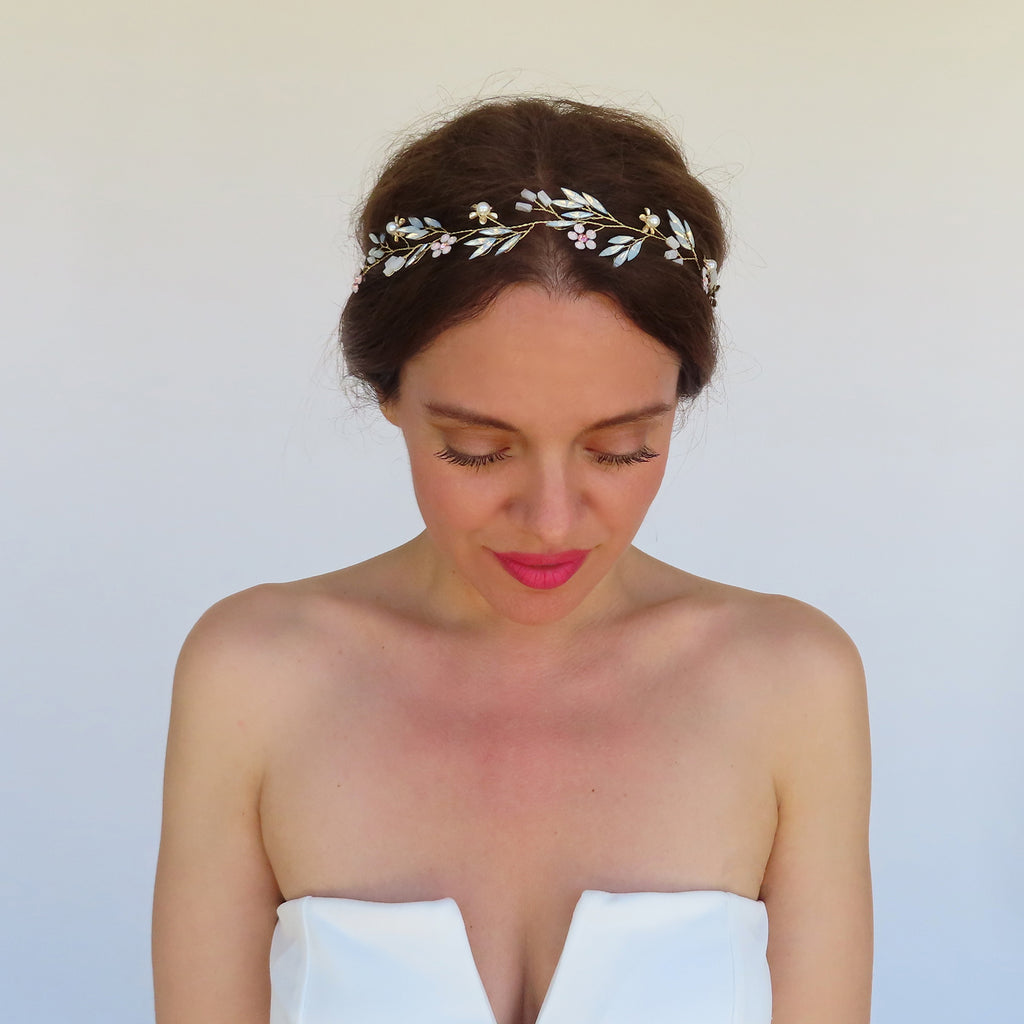 floral bride head band