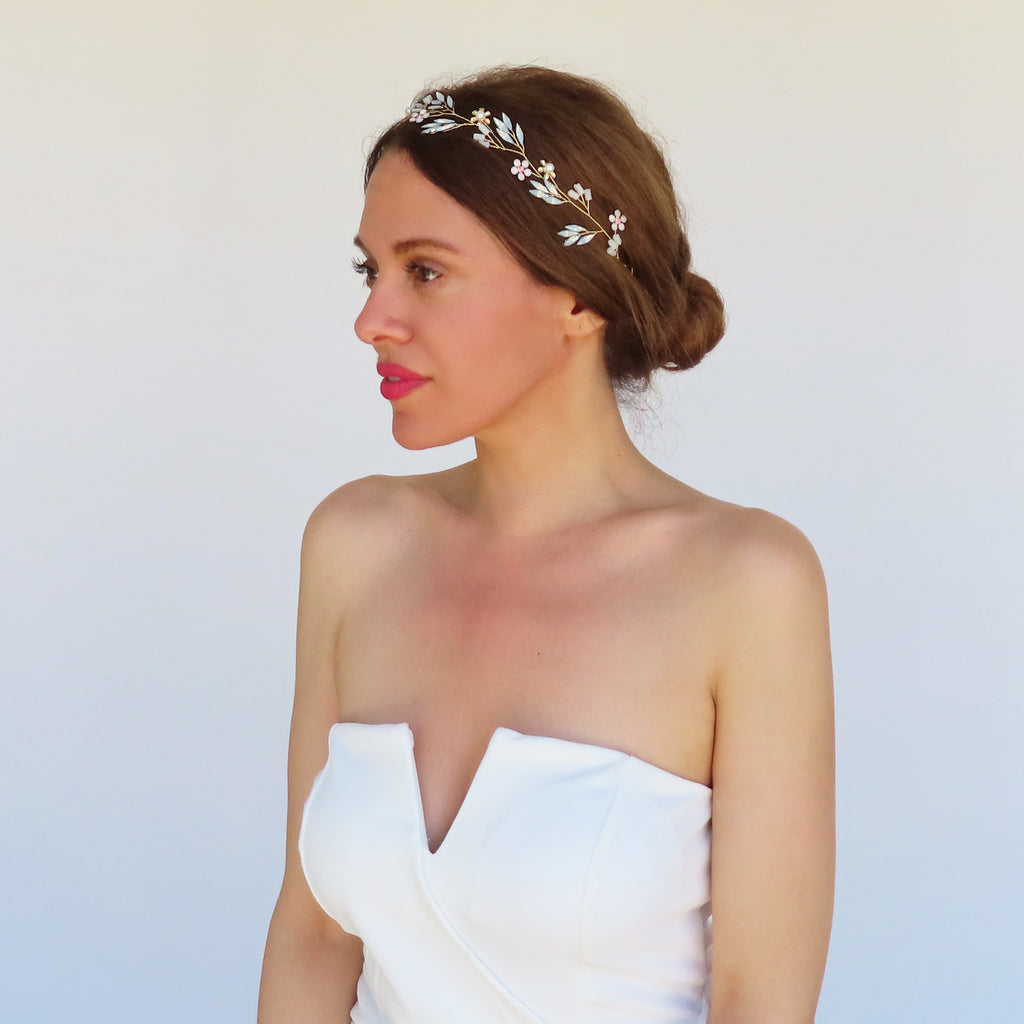 opal bridal headband