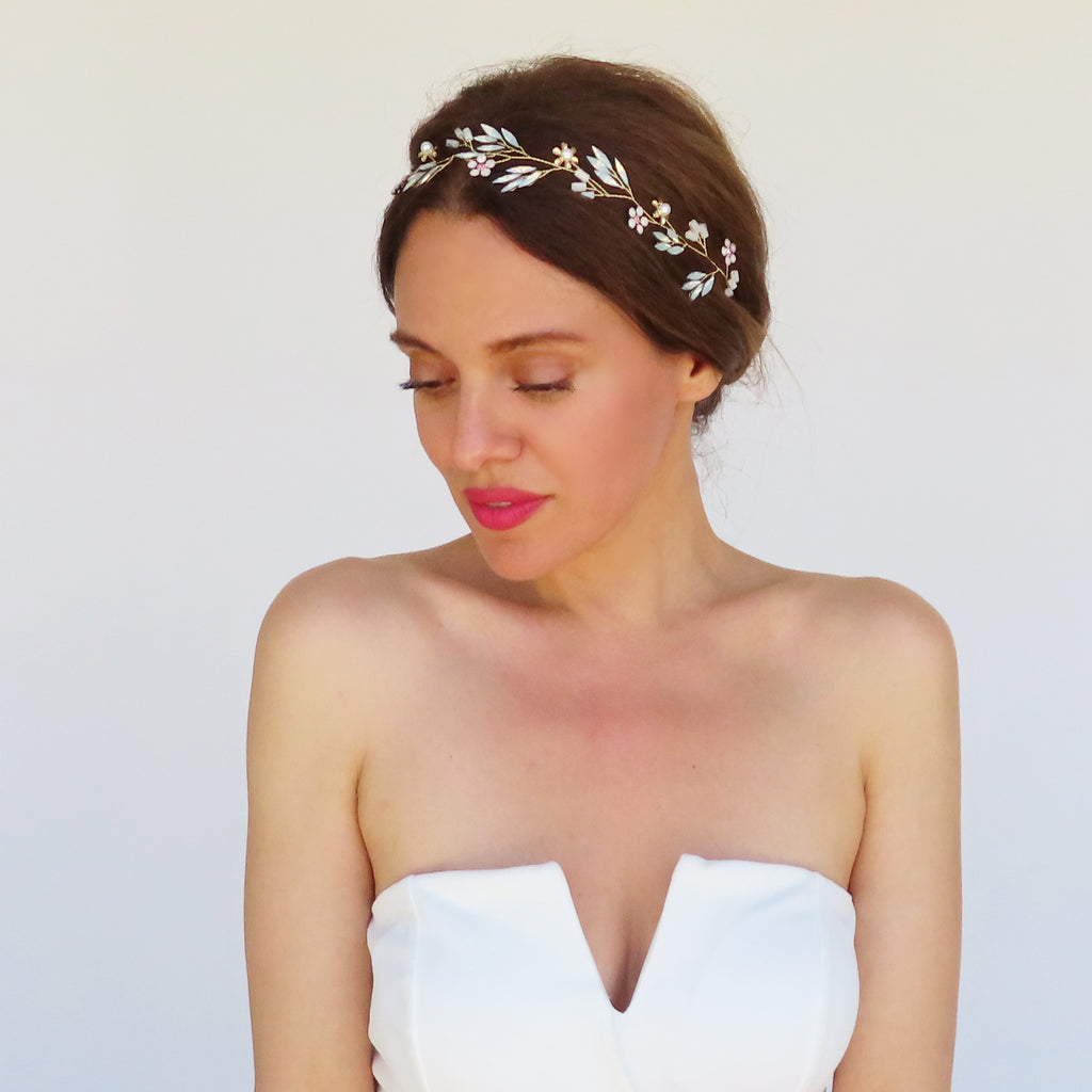 wedding headband blue