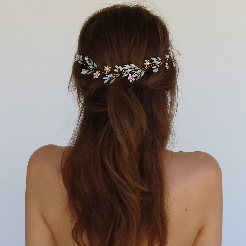 wedding headpiece hair down