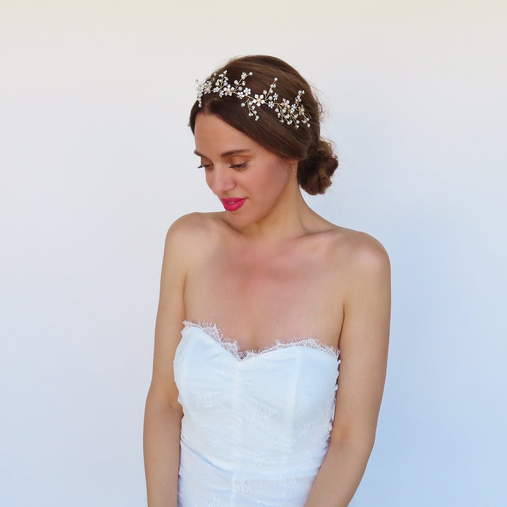 wedding hair accessory with pearls and crystals