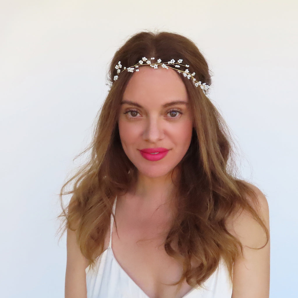 wedding headband with beads