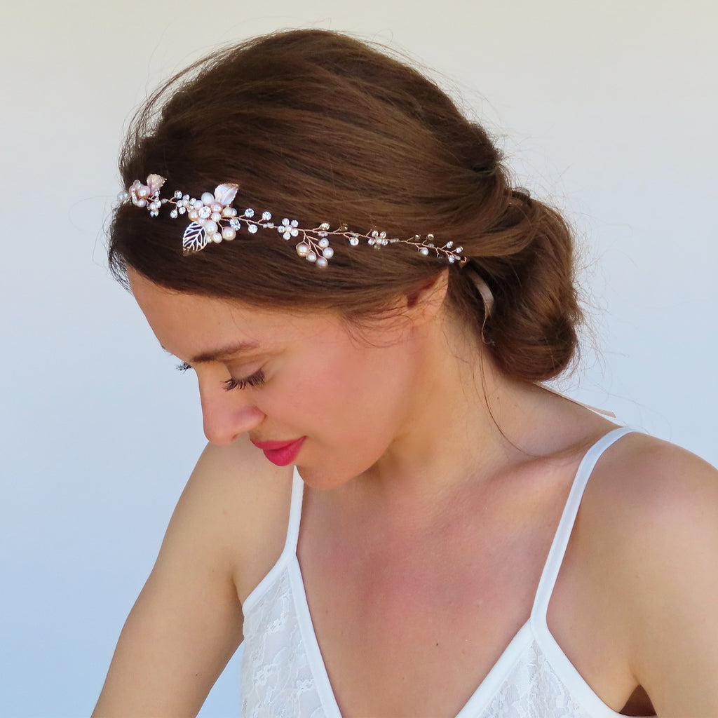 pearl and rhinestone wedding headband