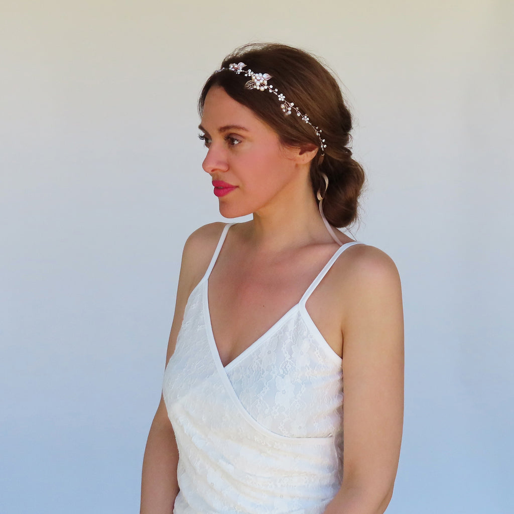 rose gold headband for wedding